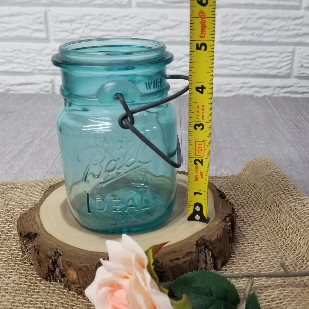 Vintage Bicentennial Ball Ideal Aqua Mason Jar - Picture 8 of 9